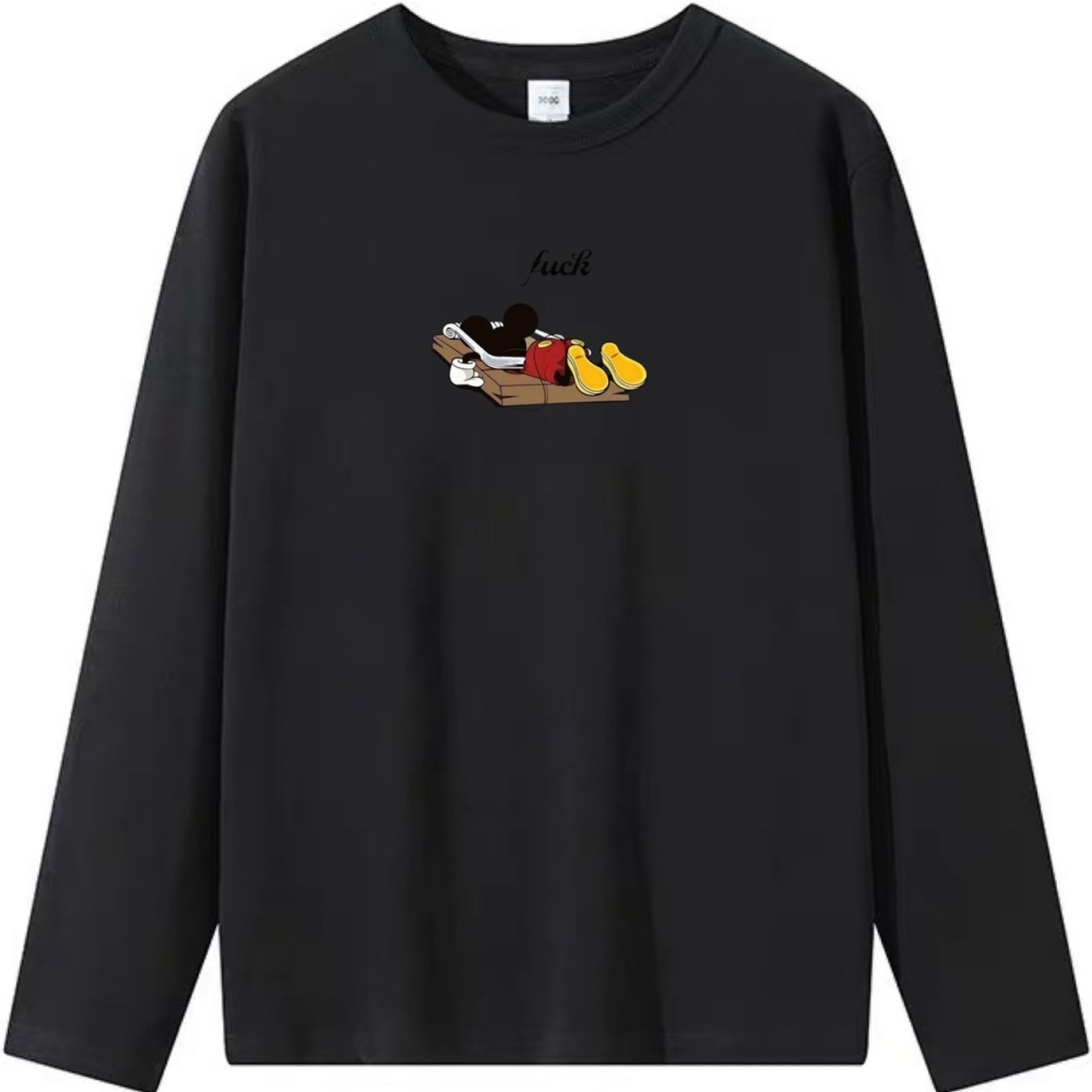 抓到米老鼠了~趣味印花 短袖T恤女 長袖T恤 兒童短袖T恤 情侶T 親子T 卡通休閒-細節圖5