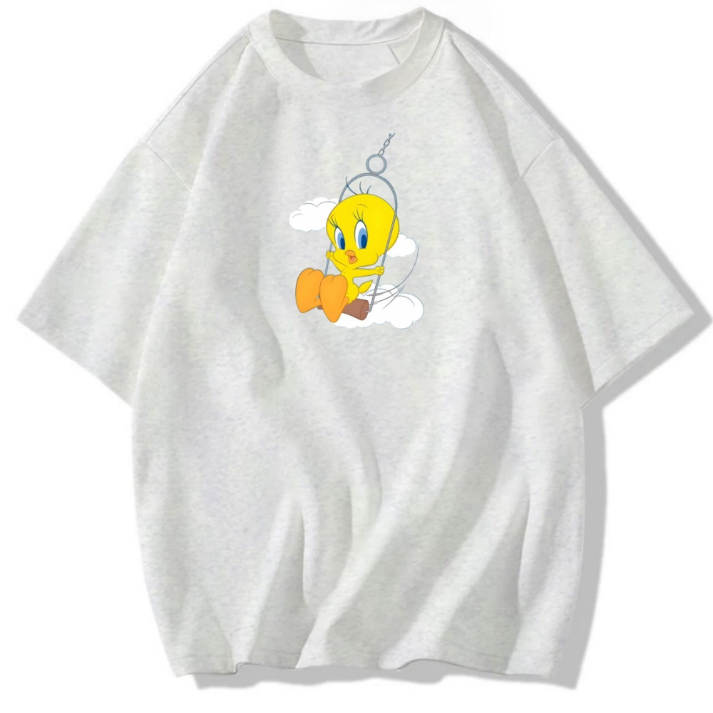 黃色小鳥崔西盪鞦韆 卡通印花 短袖T恤女 長袖T恤 兒童短袖T恤 情侶 親子上衣-細節圖2