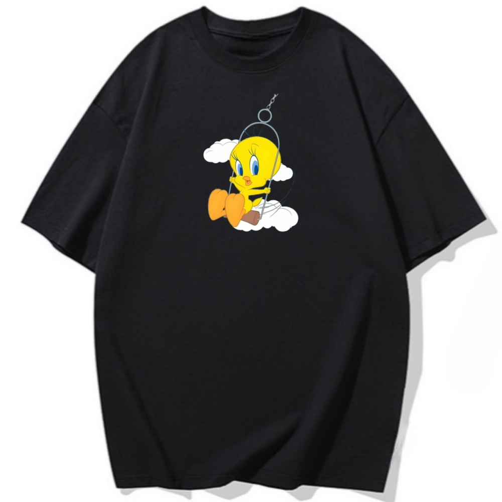 黃色小鳥崔西盪鞦韆 卡通印花 短袖T恤女 長袖T恤 兒童短袖T恤 情侶 親子上衣-細節圖4