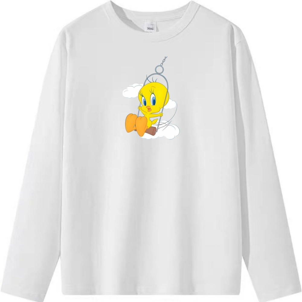 黃色小鳥崔西盪鞦韆 卡通印花 短袖T恤女 長袖T恤 兒童短袖T恤 情侶 親子上衣-細節圖6