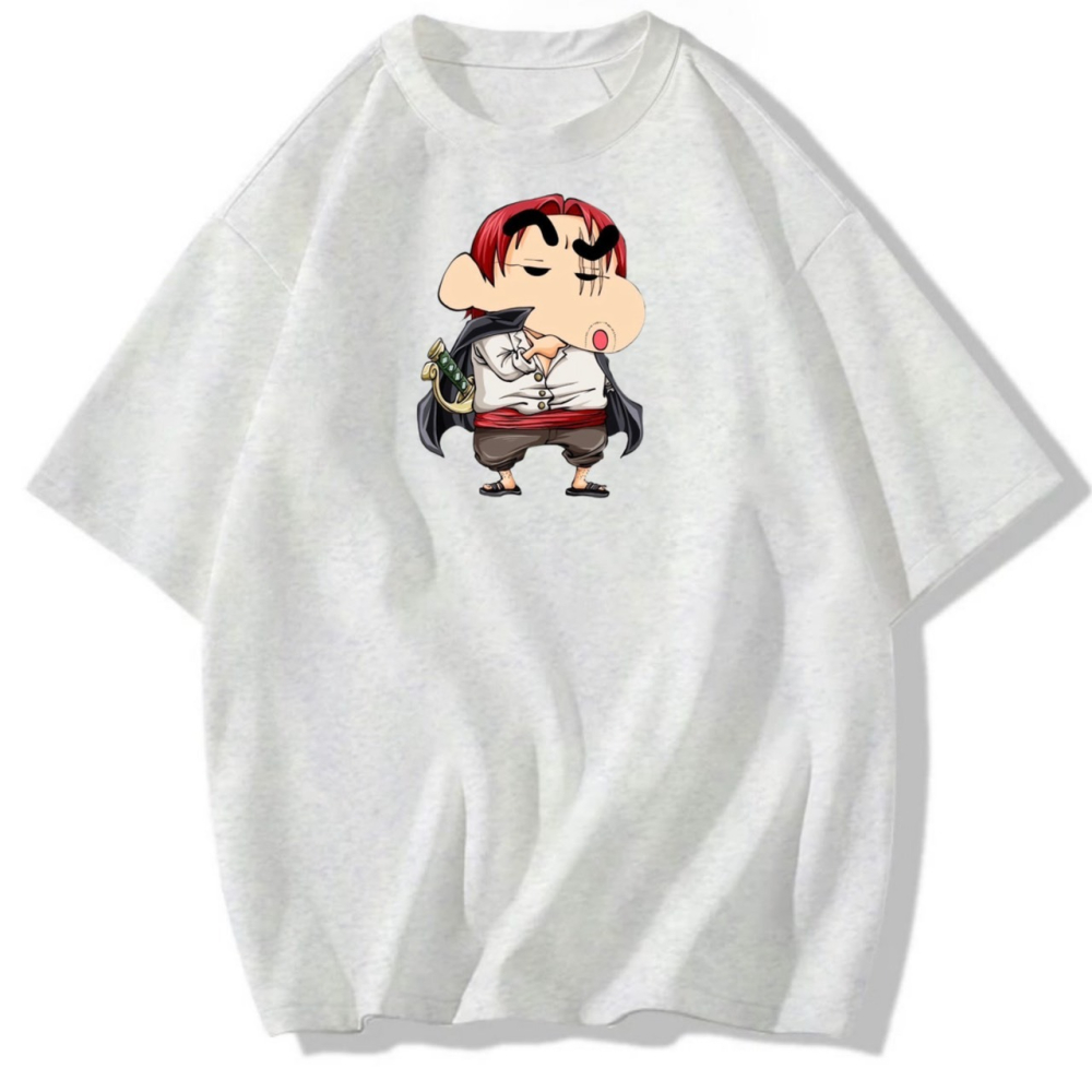 純棉T 紅髮+蠟筆小新 短袖T恤女 長袖T恤 兒童T 情侶T 親子裝 搞怪-細節圖2