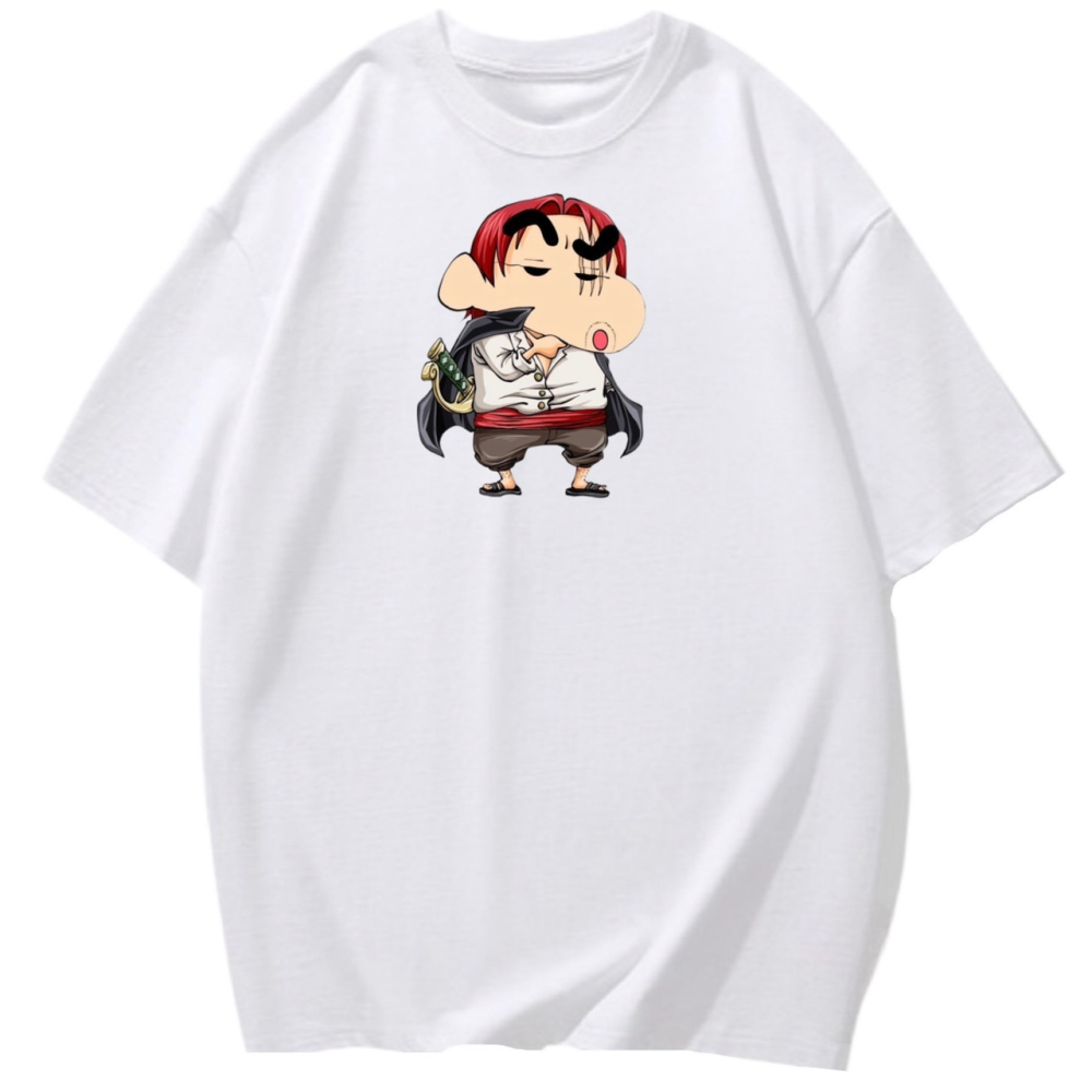 純棉T 紅髮+蠟筆小新 短袖T恤女 長袖T恤 兒童T 情侶T 親子裝 搞怪-細節圖3