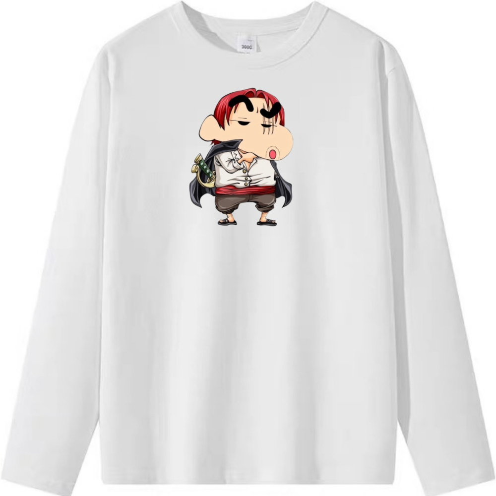 純棉T 紅髮+蠟筆小新 短袖T恤女 長袖T恤 兒童T 情侶T 親子裝 搞怪-細節圖6