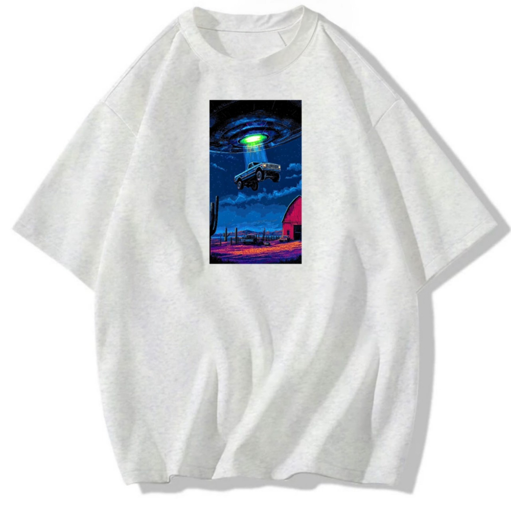 純棉T 車子被飛碟吸走了 短袖T恤 兒童T恤 情侶T 長袖T 親子 團體 情侶裝-細節圖2