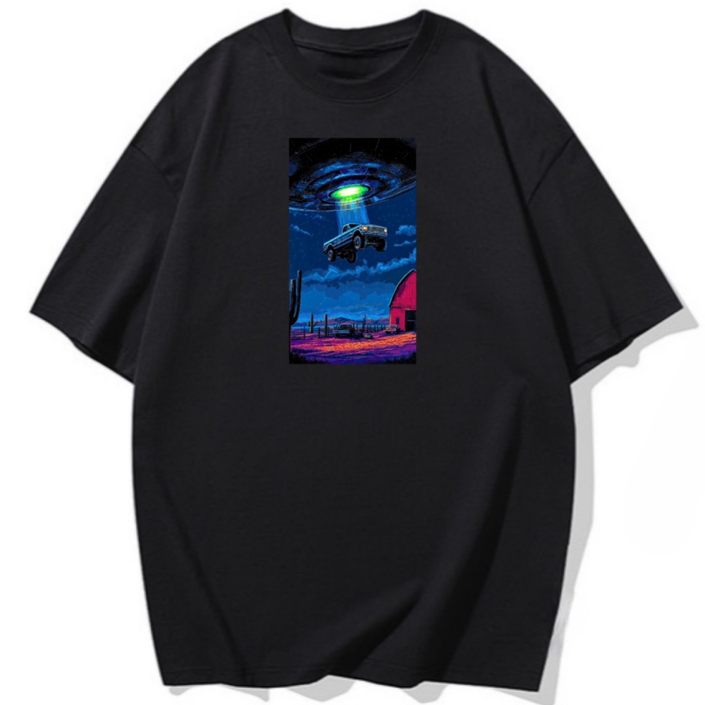 純棉T 車子被飛碟吸走了 短袖T恤 兒童T恤 情侶T 長袖T 親子 團體 情侶裝-細節圖4