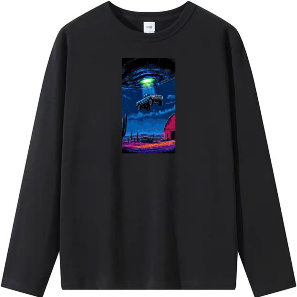 純棉T 車子被飛碟吸走了 短袖T恤 兒童T恤 情侶T 長袖T 親子 團體 情侶裝-細節圖5