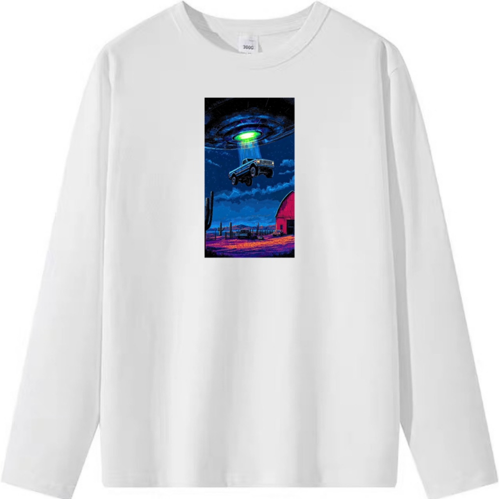 純棉T 車子被飛碟吸走了 短袖T恤 兒童T恤 情侶T 長袖T 親子 團體 情侶裝-細節圖6