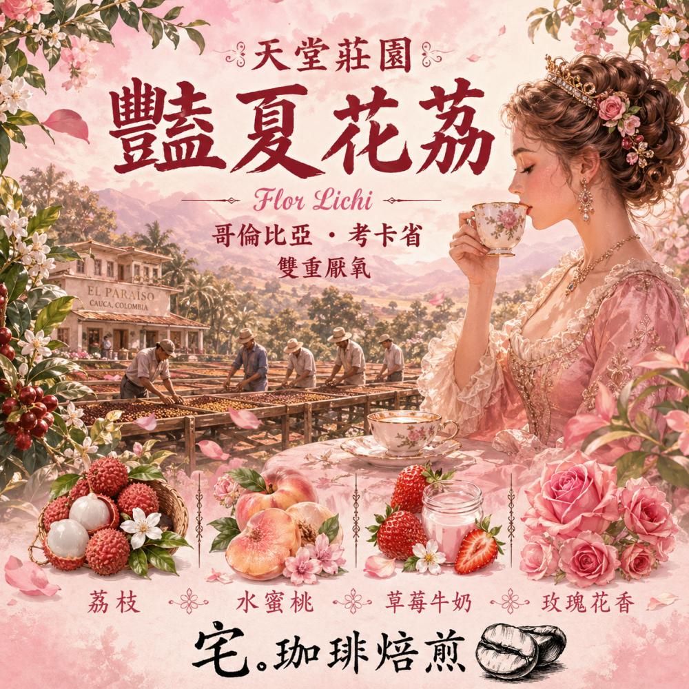 📢2入組優惠實施中...哥倫比亞 天堂莊園【豔夏花荔】／【蜜桃荔荔】＃雙重厭氧｜【宅・珈琲】-細節圖2