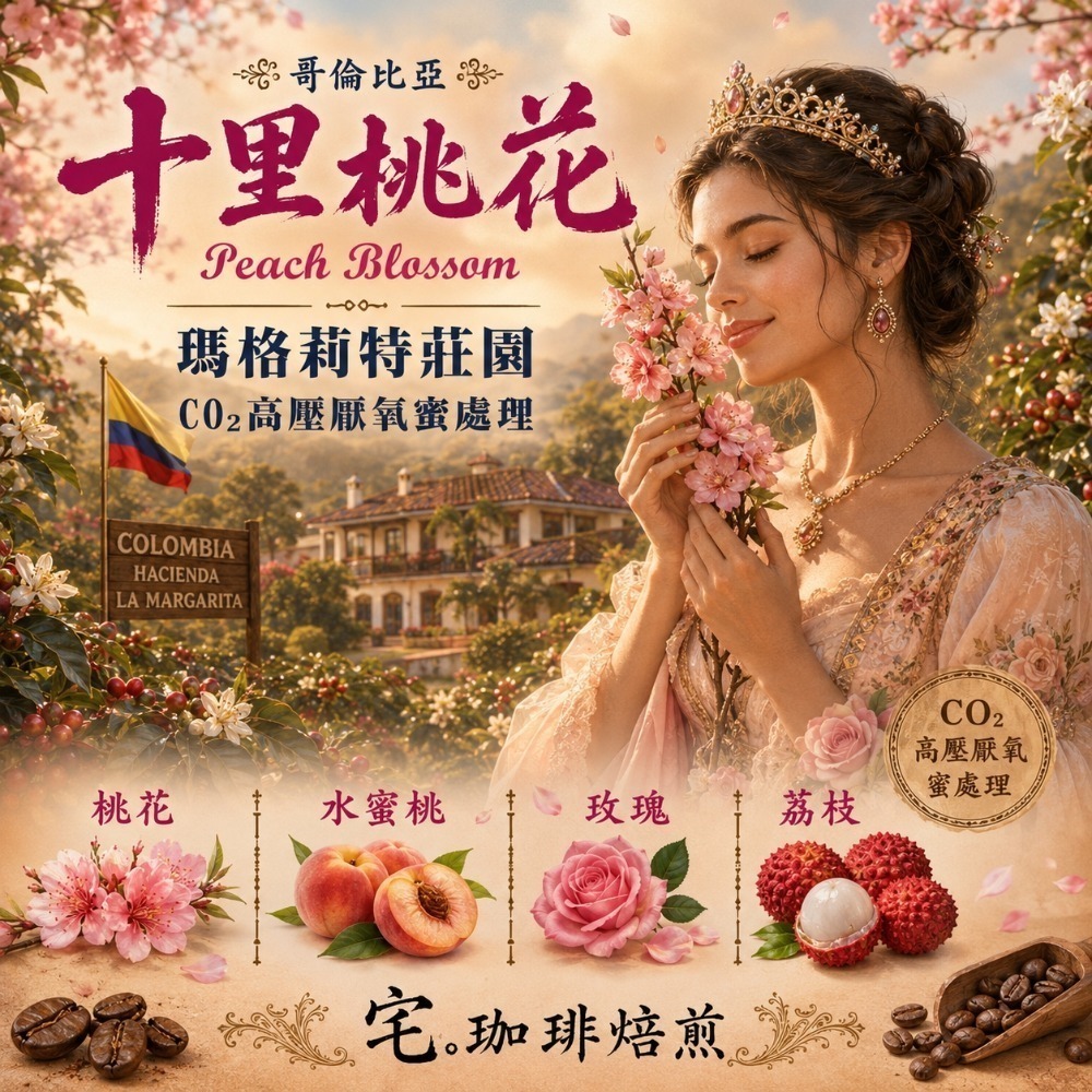 📣[2入組]優惠實施中...哥倫比亞・瑪格莉特莊園【十里桃花】＃雙重厭氧蜜處理｜【宅・珈琲】-規格圖4