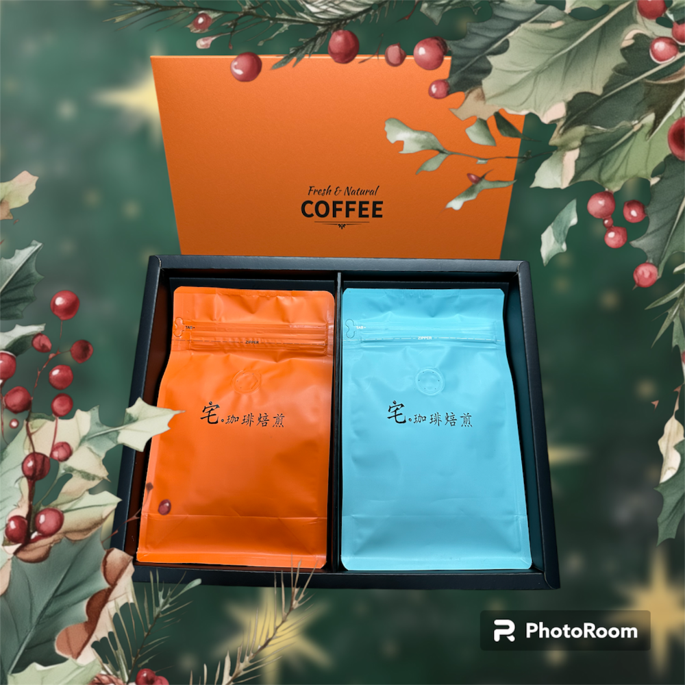 【宅・珈琲 2025-26精選禮盒組(咖啡豆禮盒(2袋)／濾掛組禮盒(22包)）】#附提袋#可客製-細節圖2