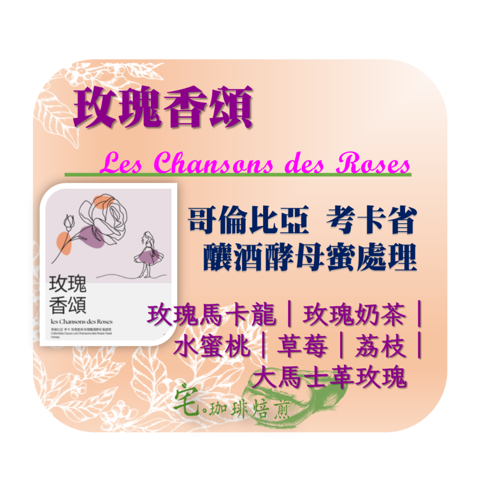 📣[2入組]優惠實施中...哥倫比亞 考卡【玫瑰香頌】＃釀酒酵母 蜜處理｜【宅・珈琲】-細節圖2