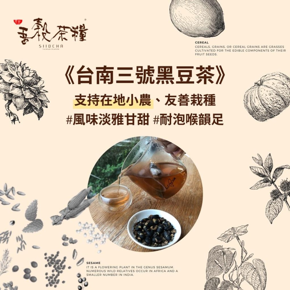 【 吾穀茶糧 SIIDCHA 】黑豆茶12入 Black Beans Tea 支持在地小農友善栽種-細節圖3