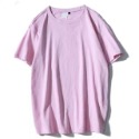 C12. 100% 純棉 夏季 短袖 男 女 T卹 上衣 純色 圓領 打底衫 素色-規格圖2