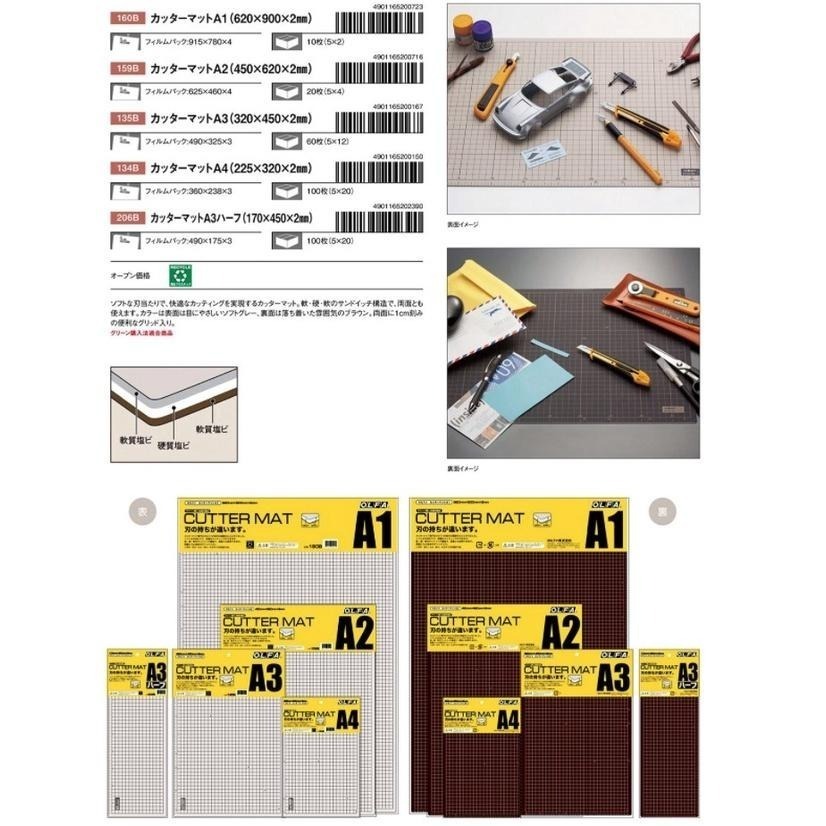 現貨 OLFA 日本原裝 CM-A1切割墊(灰褐、黑色兩面) 切割墊 切割板 桌墊-細節圖5