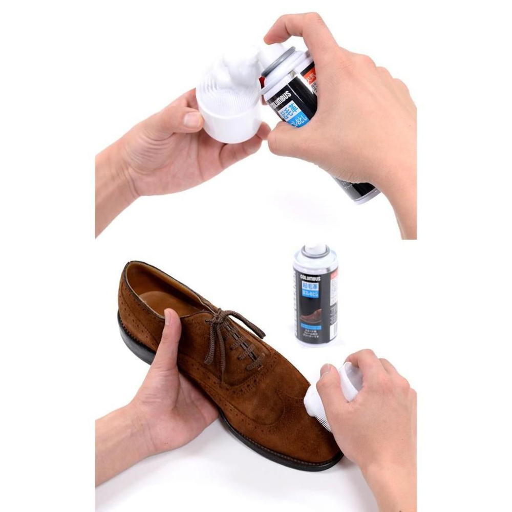 日本 COLUMBUS 麂皮泡沫清潔劑 麂皮保養清潔 泡沫清潔 反毛皮 絨布 New Balance麂皮 170ml-細節圖2