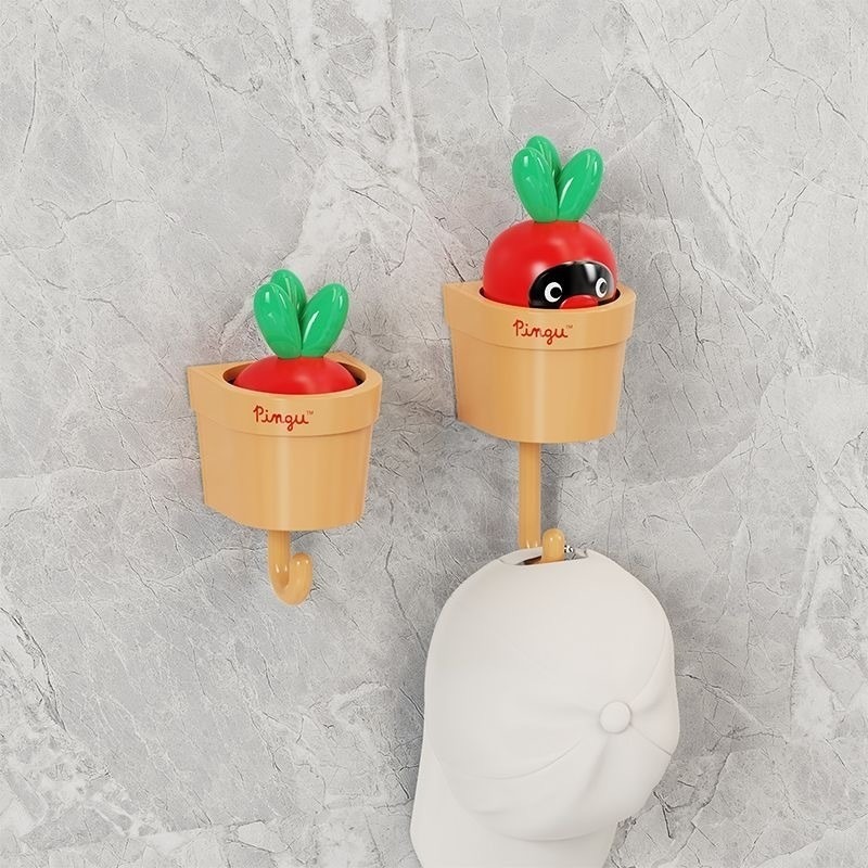 企鵝家族 Pingu 掛式擦手巾 吸水毛巾 手巾 擦拭巾 擦手巾 廚房擦手巾 無痕掛鈎-細節圖5