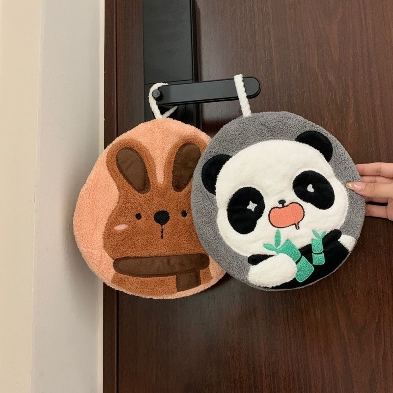 圓形卡通動物擦手巾 吸水毛巾 擦手巾 抹布 擦手毛巾 手帕 N3031-細節圖2