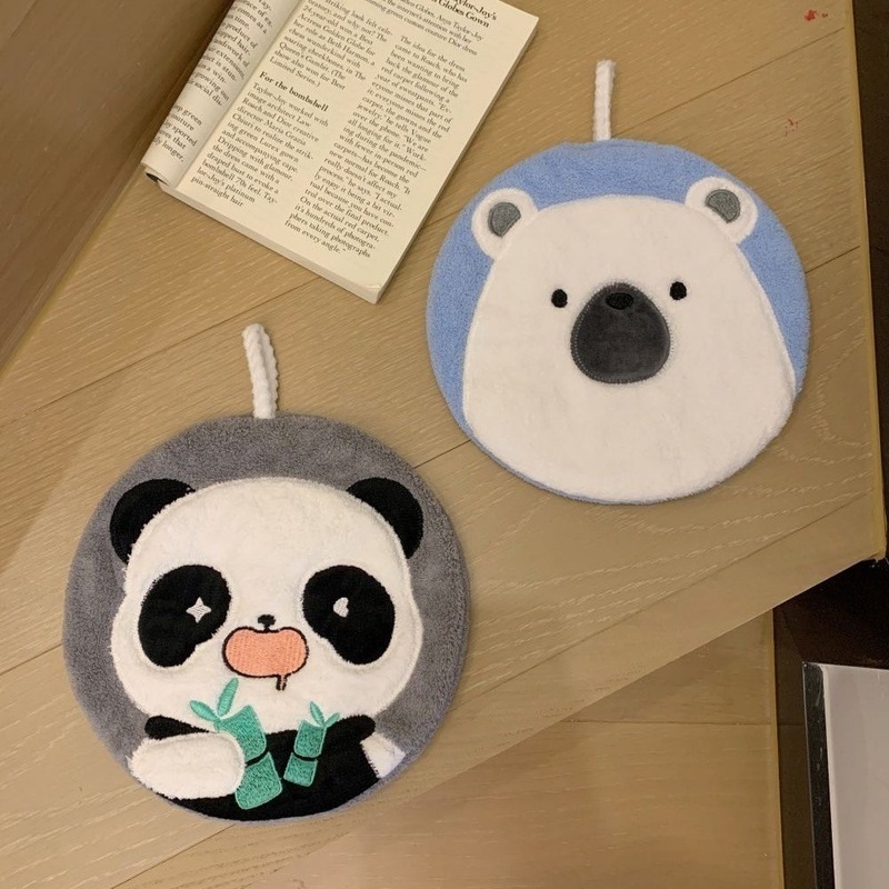 圓形卡通動物擦手巾 吸水毛巾 擦手巾 抹布 擦手毛巾 手帕 N3031-細節圖3