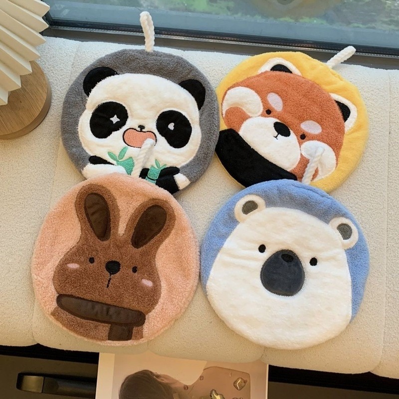 圓形卡通動物擦手巾 吸水毛巾 擦手巾 抹布 擦手毛巾 手帕 N3031-細節圖6