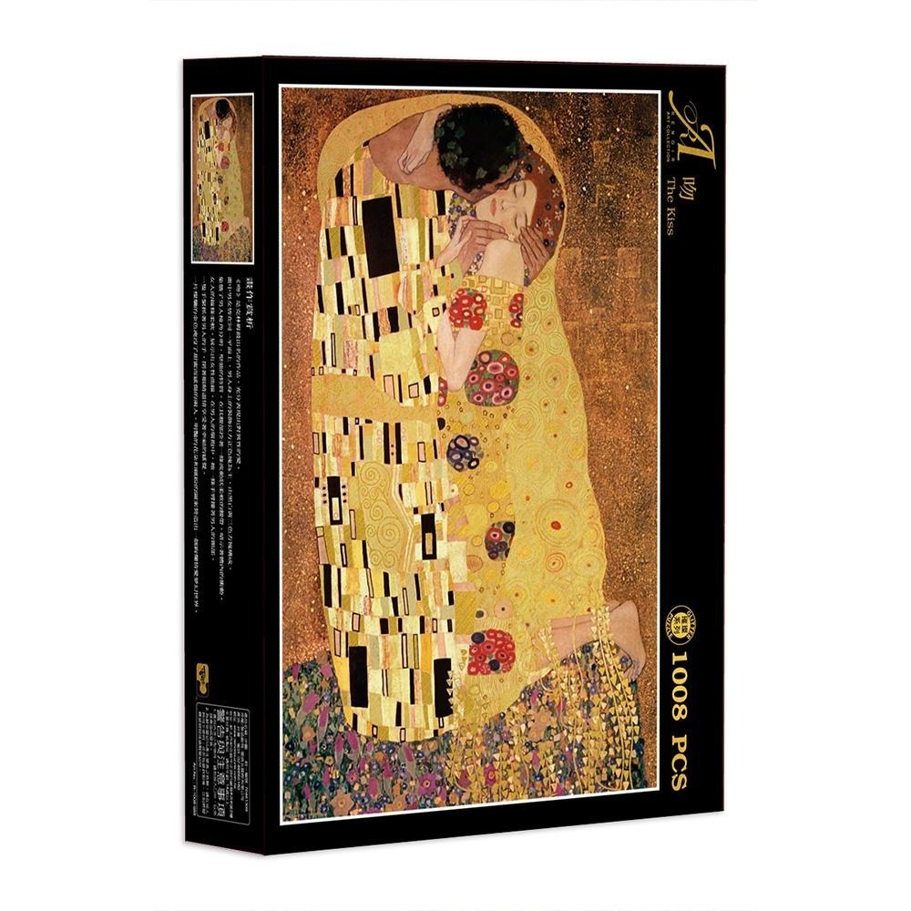 雷諾瓦拼圖文化坊/吻/1008片/克林姆/璀璨金版-細節圖2