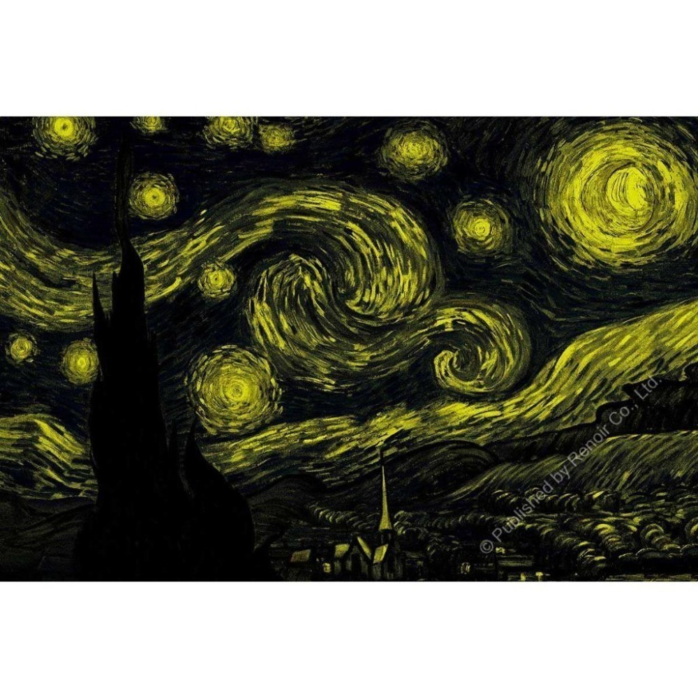 雷諾瓦拼圖文化坊/星夜/1008片/梵谷/夜光-細節圖3