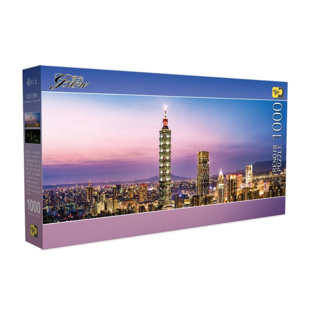 雷諾瓦拼圖文化坊/台北101煙火/1000片/長幅/夜光-細節圖2