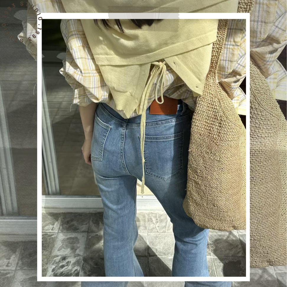 高腰顯瘦微喇叭牛仔褲#B20136-細節圖6