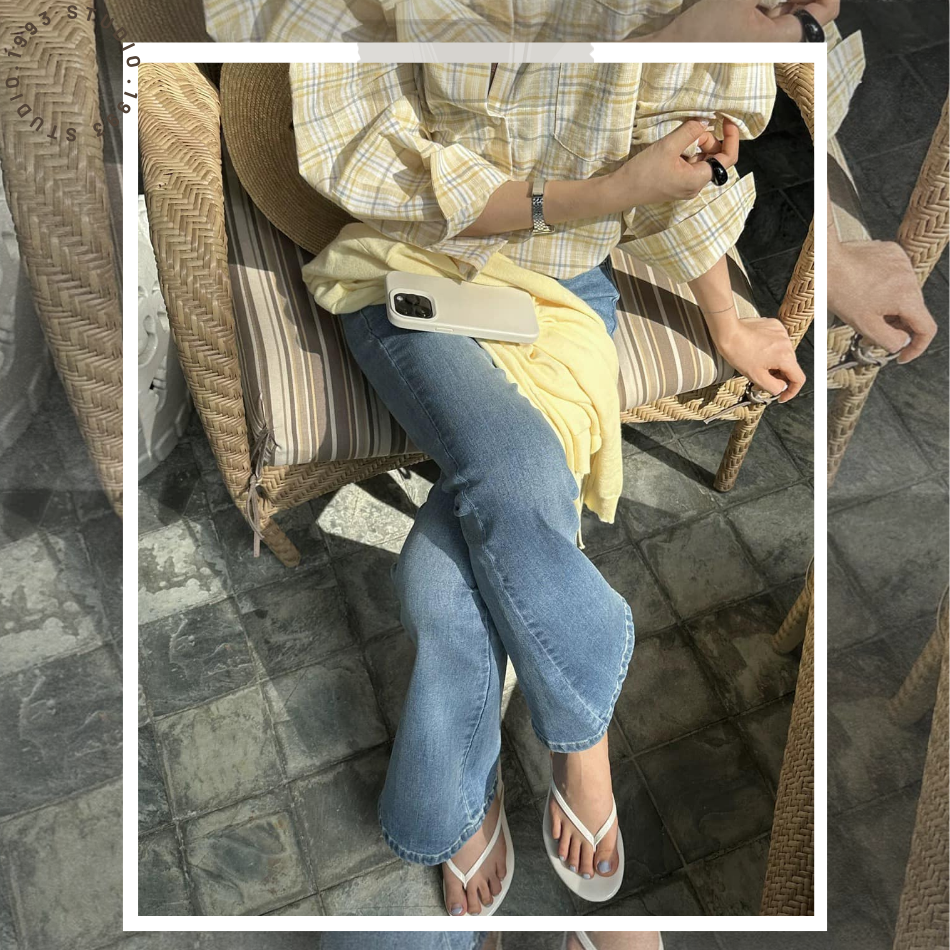 高腰顯瘦微喇叭牛仔褲#B20136-細節圖7