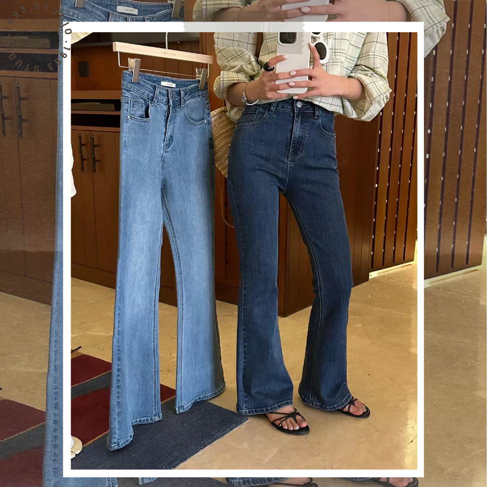 高腰顯瘦微喇叭牛仔褲#B20136-細節圖8