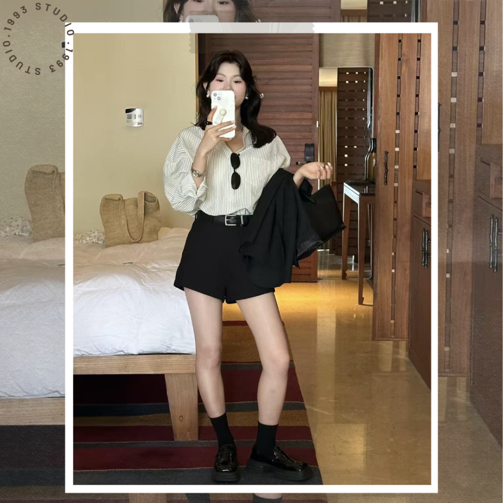 高腰顯瘦休閒短褲#B20137-細節圖5