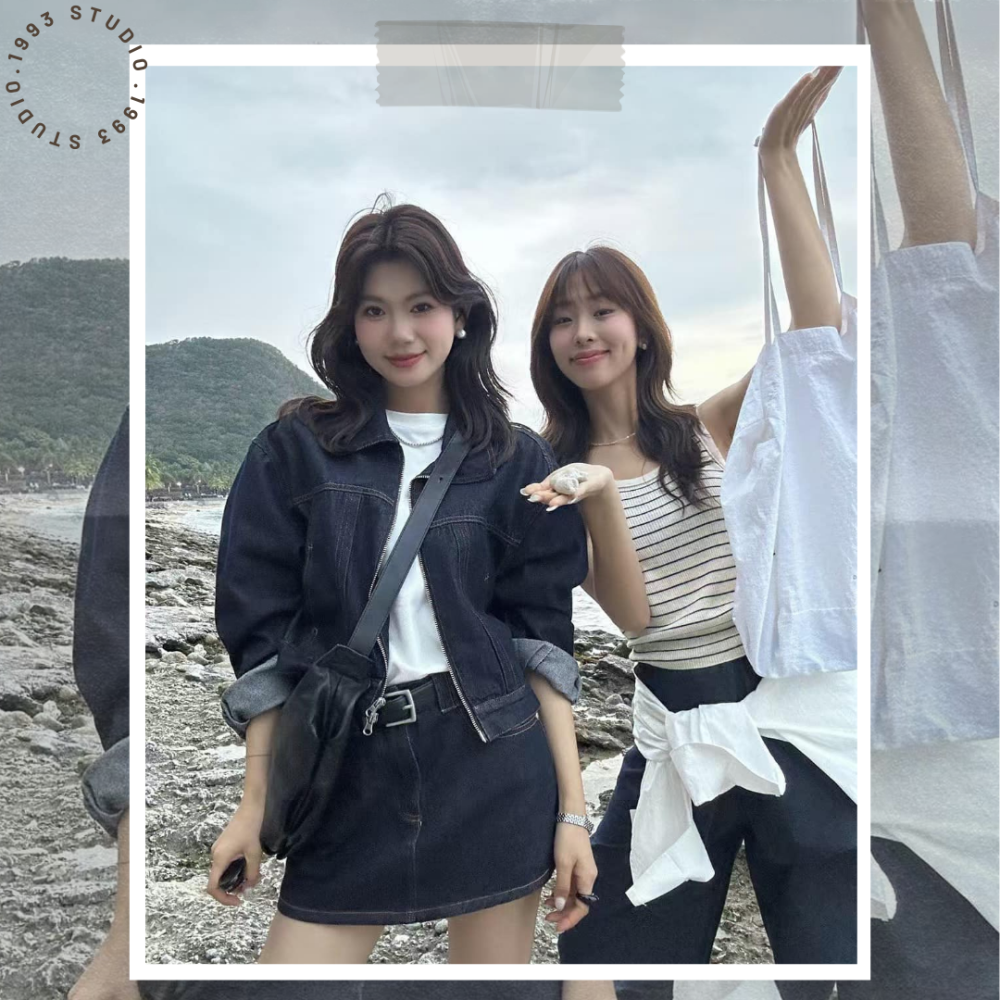 人氣款!原色翻領牛仔套裝#B20142-細節圖4