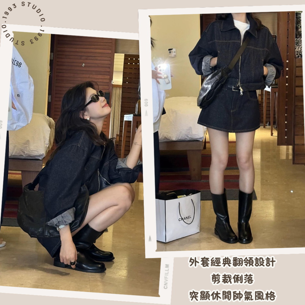 人氣款!原色翻領牛仔套裝#B20142-細節圖8