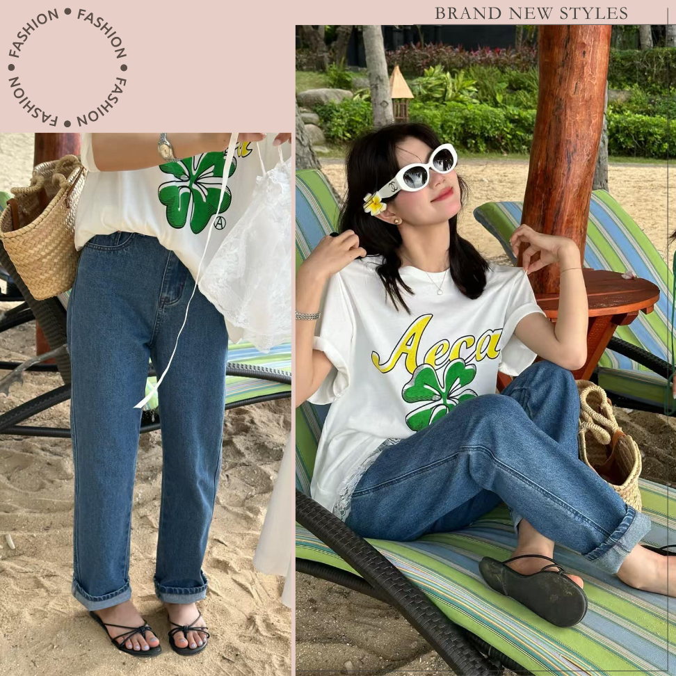 復古高腰直筒牛仔褲#B20145-細節圖4