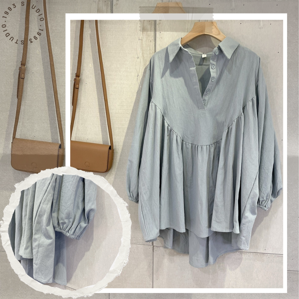 小澎袖打折襯衫#B20149-細節圖4