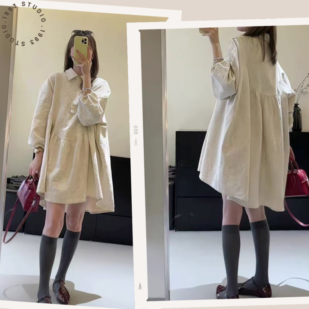 小澎袖打折襯衫#B20149-細節圖5