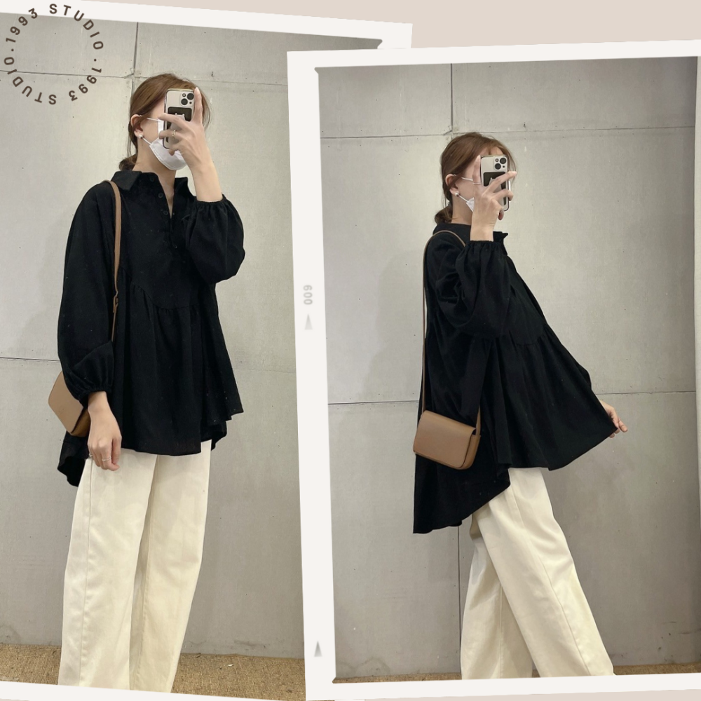 小澎袖打折襯衫#B20149-細節圖6