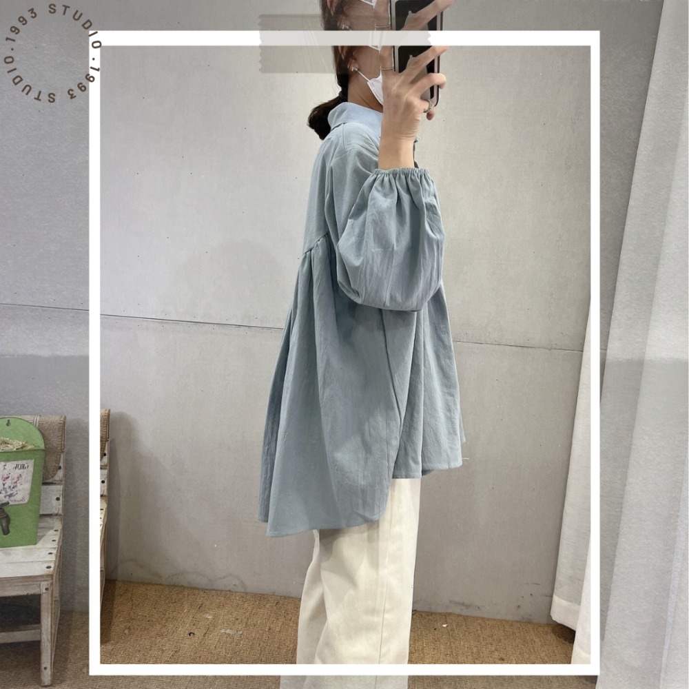 小澎袖打折襯衫#B20149-細節圖8