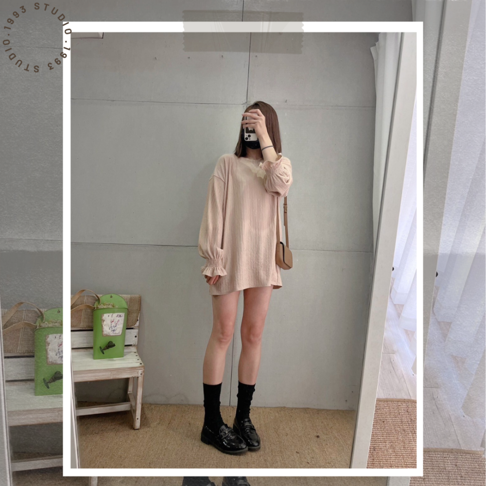 袖縮口亮亮造型上衣/洋裝#B20150-細節圖5