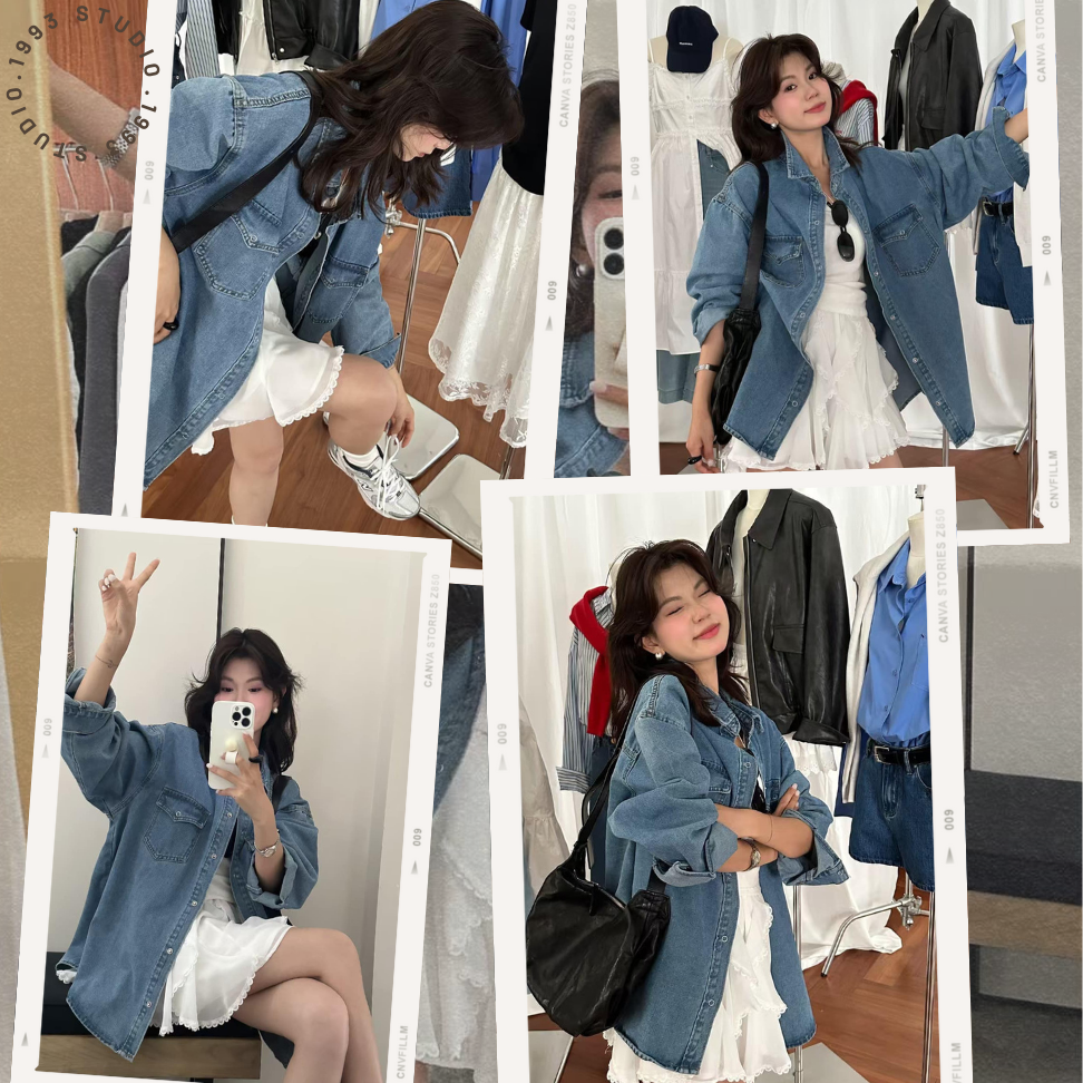 韓系復古牛仔襯衫#B20159-細節圖4