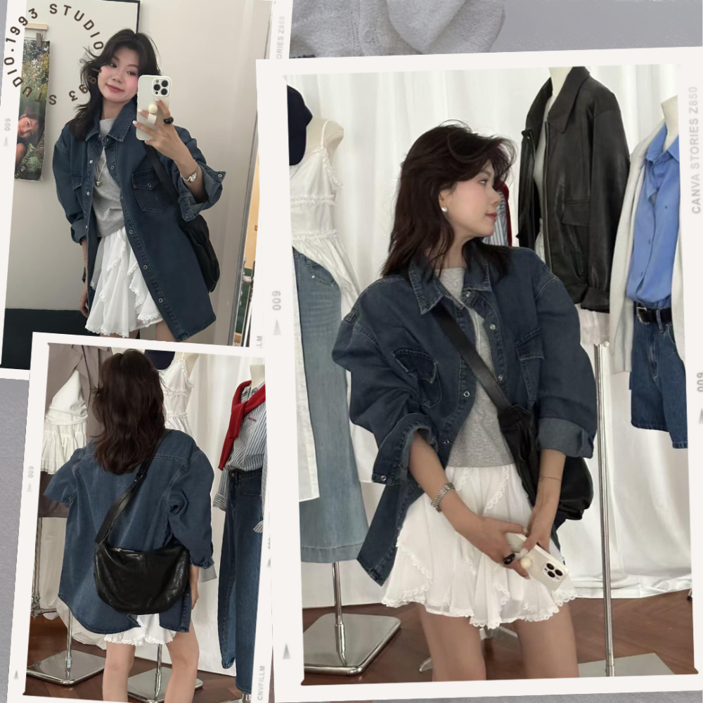 韓系復古牛仔襯衫#B20159-細節圖6