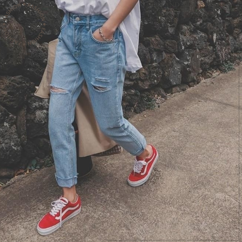 割破反摺鬚邊男友褲#B20184-細節圖4