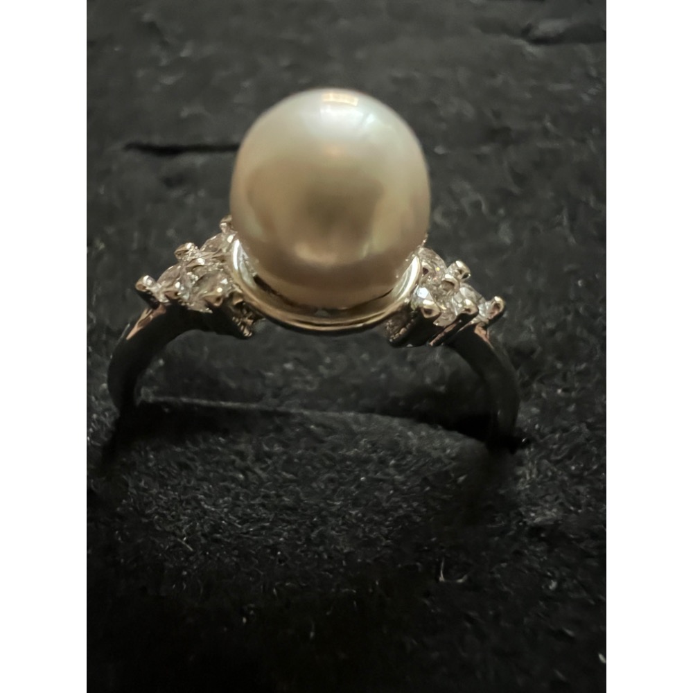 真多麻海水珍珠銀鑲戒指-細節圖2