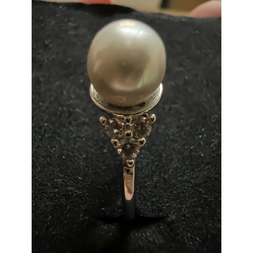 真多麻海水珍珠銀鑲戒指-細節圖4