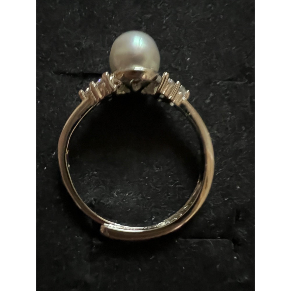 真多麻海水珍珠銀鑲戒指-細節圖6