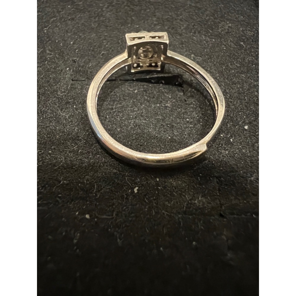 瓜料（威料）天空藍翡翠小蛋面銀鑲戒指-細節圖7