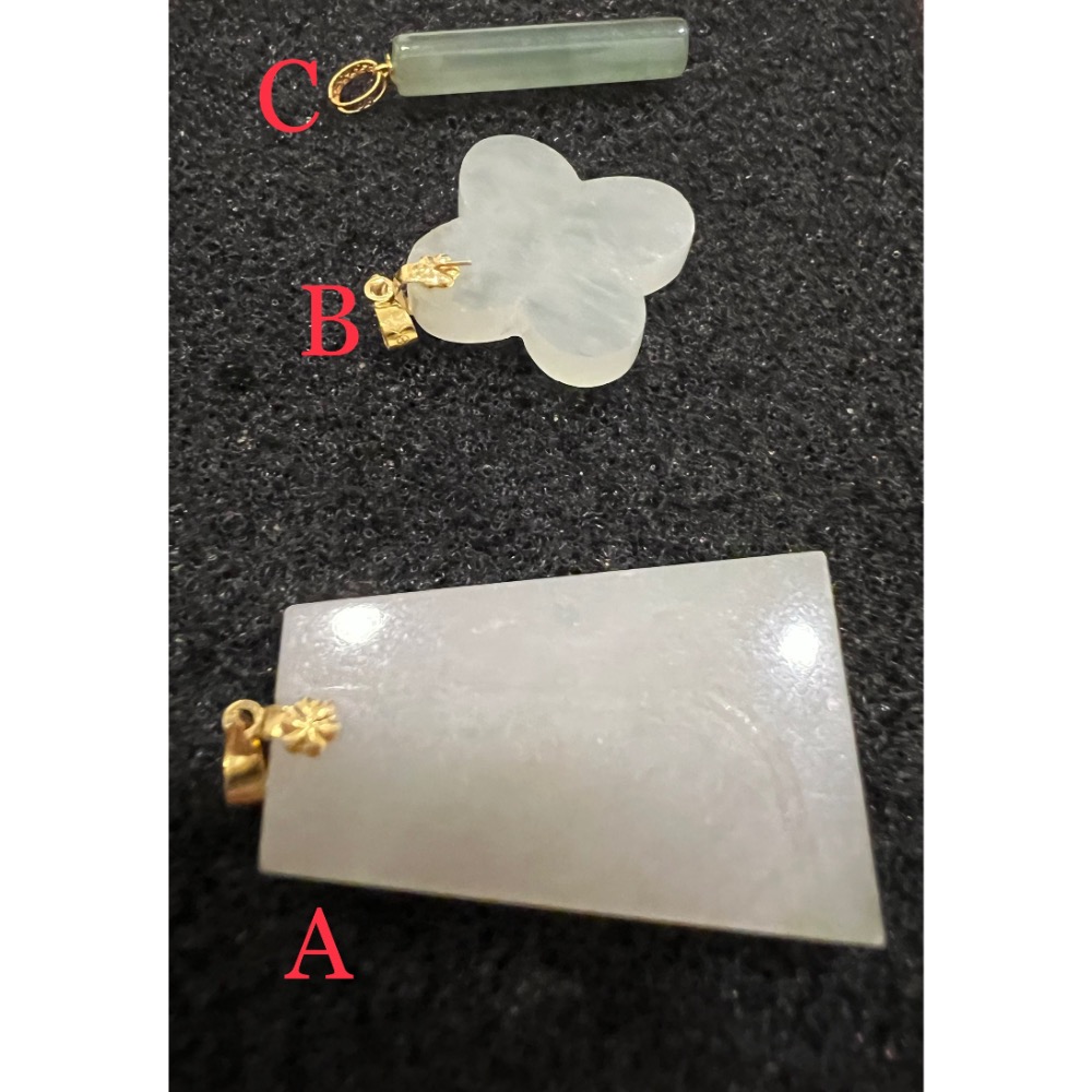 翡翠18K金扣系列—T型無事牌、四葉草、迷你無事柱-細節圖3