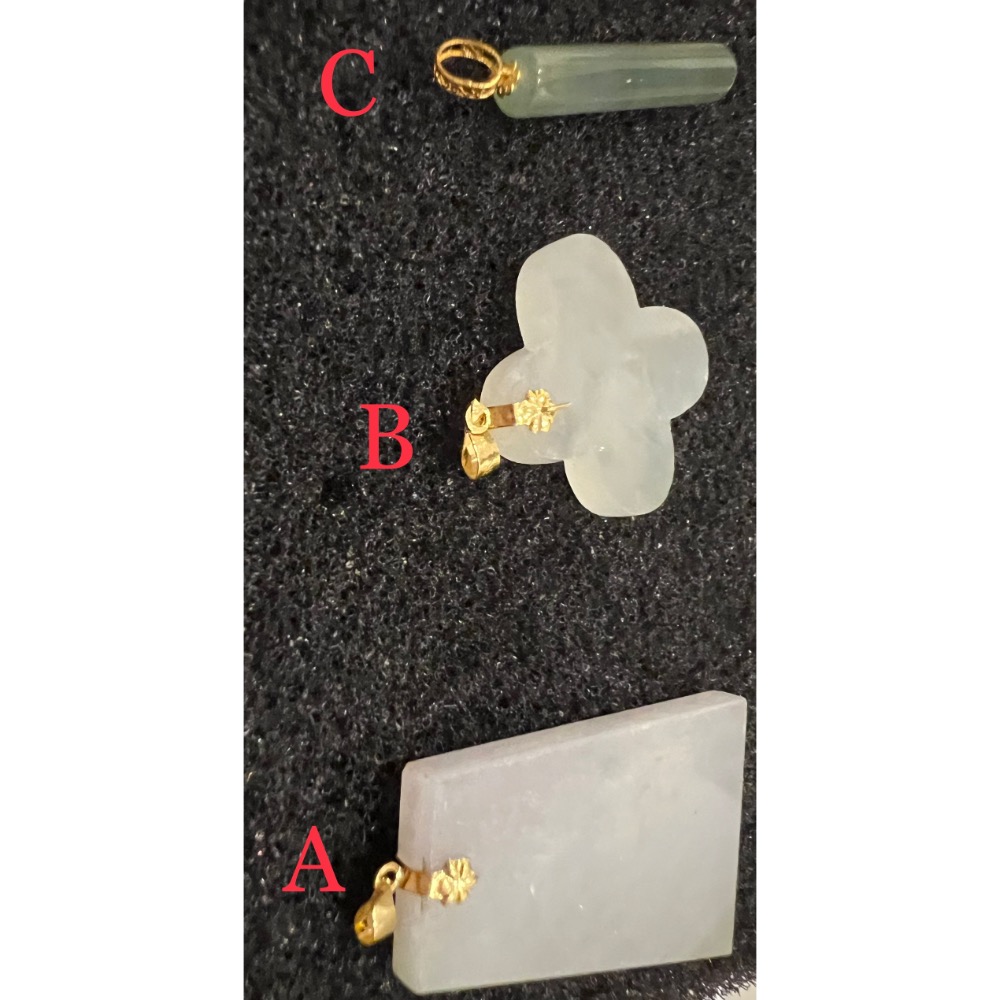 翡翠18K金扣系列—T型無事牌、四葉草、迷你無事柱-細節圖4