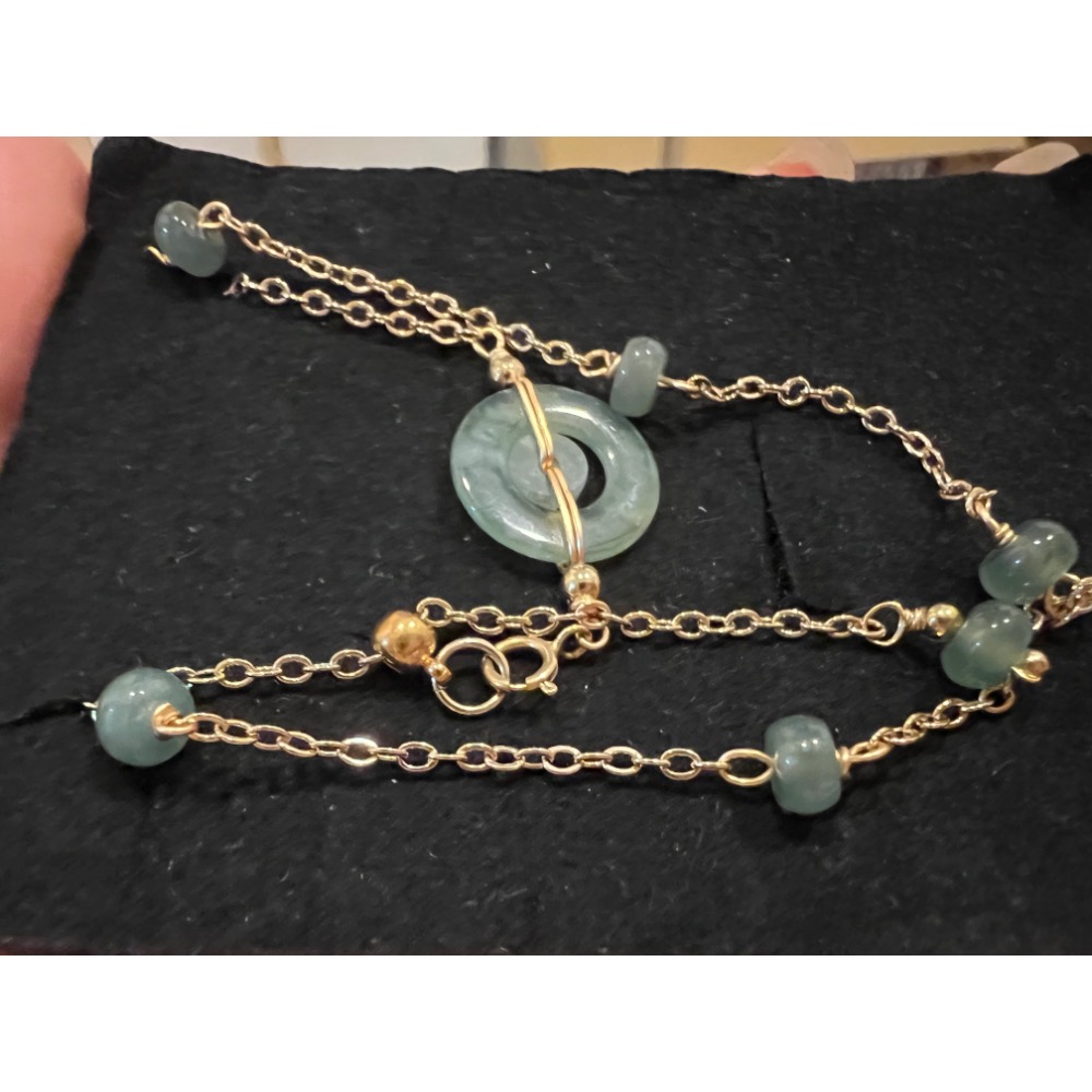 14K注金瓜料翡翠項鍊-細節圖3