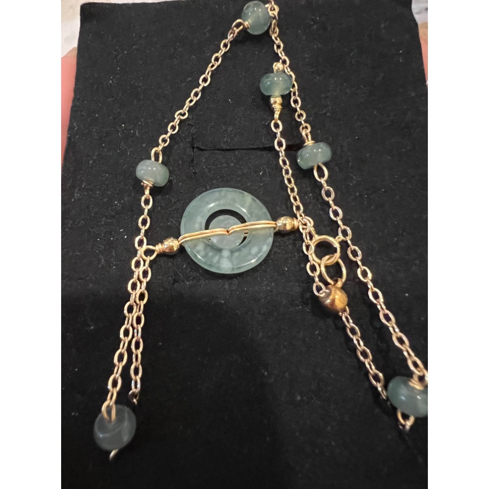 14K注金瓜料翡翠項鍊-細節圖4