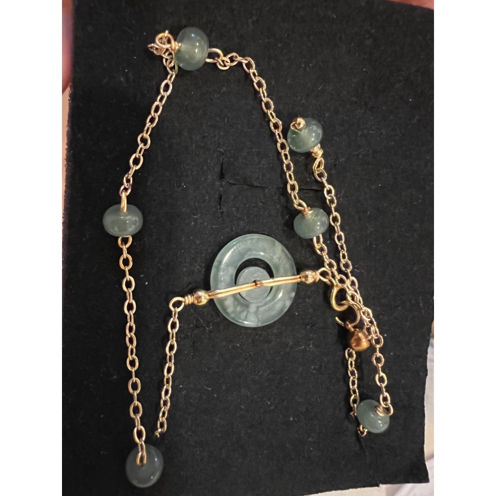 14K注金瓜料翡翠項鍊-細節圖5